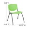 Flash Furniture HERCULES Series 880 lb. Capacity Green Plastic Stack Chair with Titanium Gray Powder Coated Frame, PK5 5-RUT-F01A-GN-GG - alternate 2